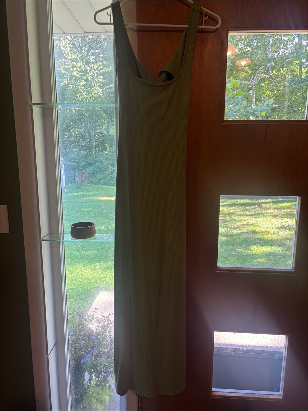 L Space Olive Green Sleeveless Maxi Bodycon Dress